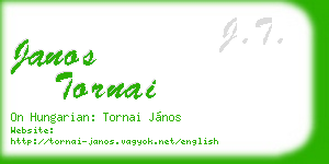 janos tornai business card